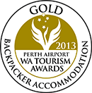 GOLD WA Tourism Awards Backpacker Accomodation 2013